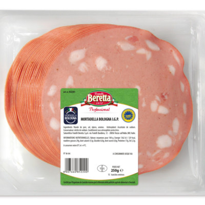 8007660852200 Mortadella Bologna IGP 15 tranches 250g BERETTA PROFESSIONAL