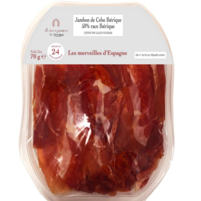 3660071009349_Jambon de Cebo ibérique 24 mois tranché 70g LA CAVE A JAMBONS