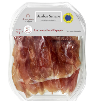 3660071009356_Jambon Serrano STG 24 mois tranché 70g LA CAVE A JAMBONS