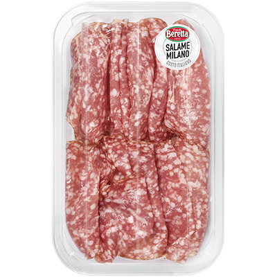 8007660623367 Saucisson Milano tranché 80G APERITIVO DOLCE BERETTA