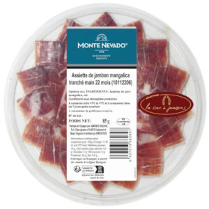 8437013662697 Assiette de jambon Mangalica 85g tranché main MONTENEVADO