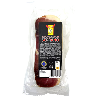 3660071002388_Jambon Serrano STG hors froid lingot 300g DEL PAIS